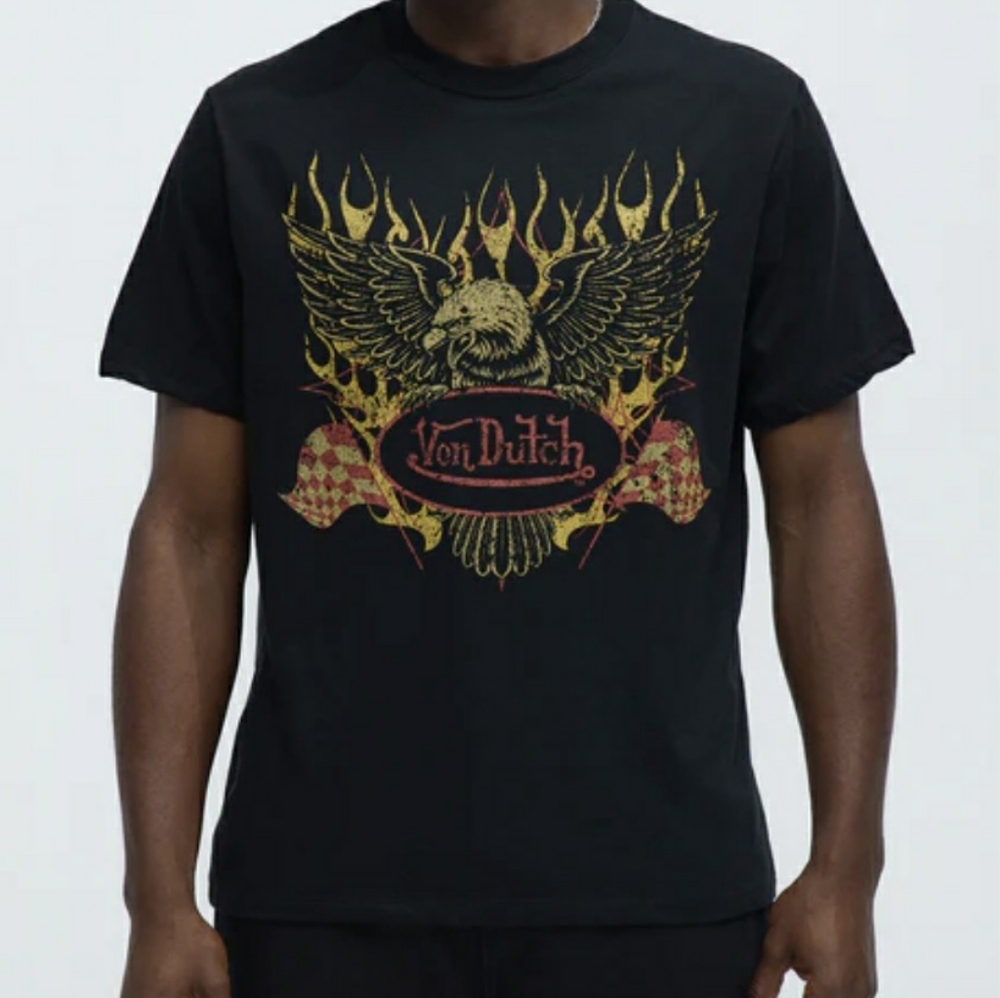 Von Dutch Distressed Eagle Tee Shirt